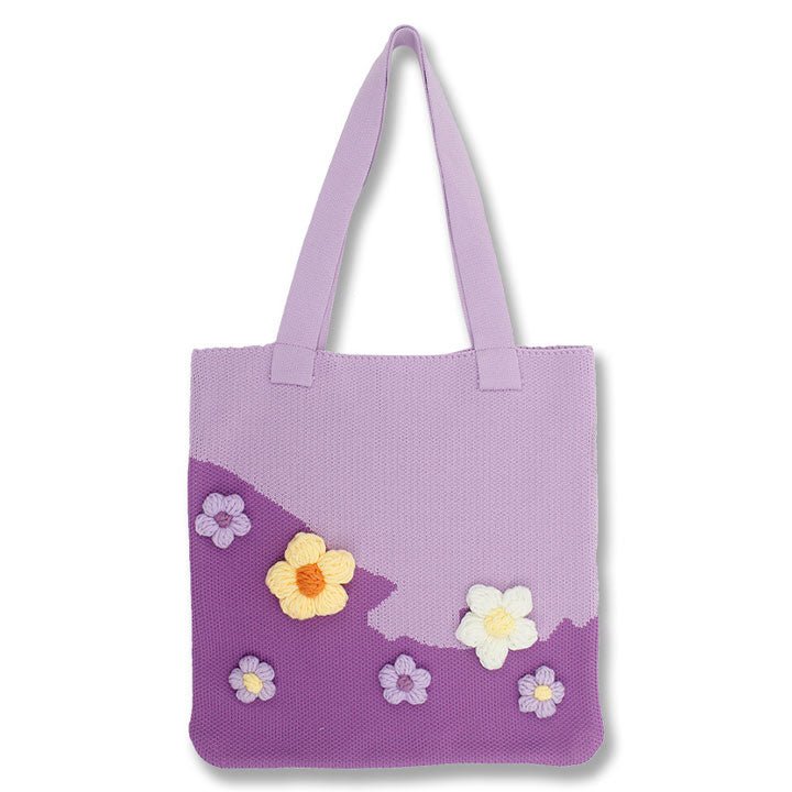 LEMANDIK® Handmade Knitted Shoulder Bag with Floral