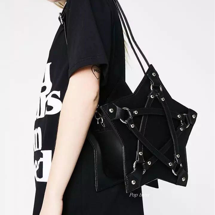 LEMANDIK® Pu Leather Shoulder Bag with Star Strap