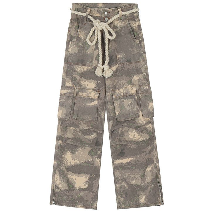 camouflage multi pockets work jeans