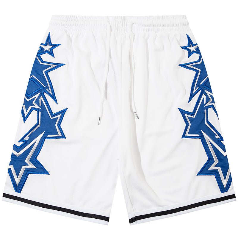 white sports shorts with star print