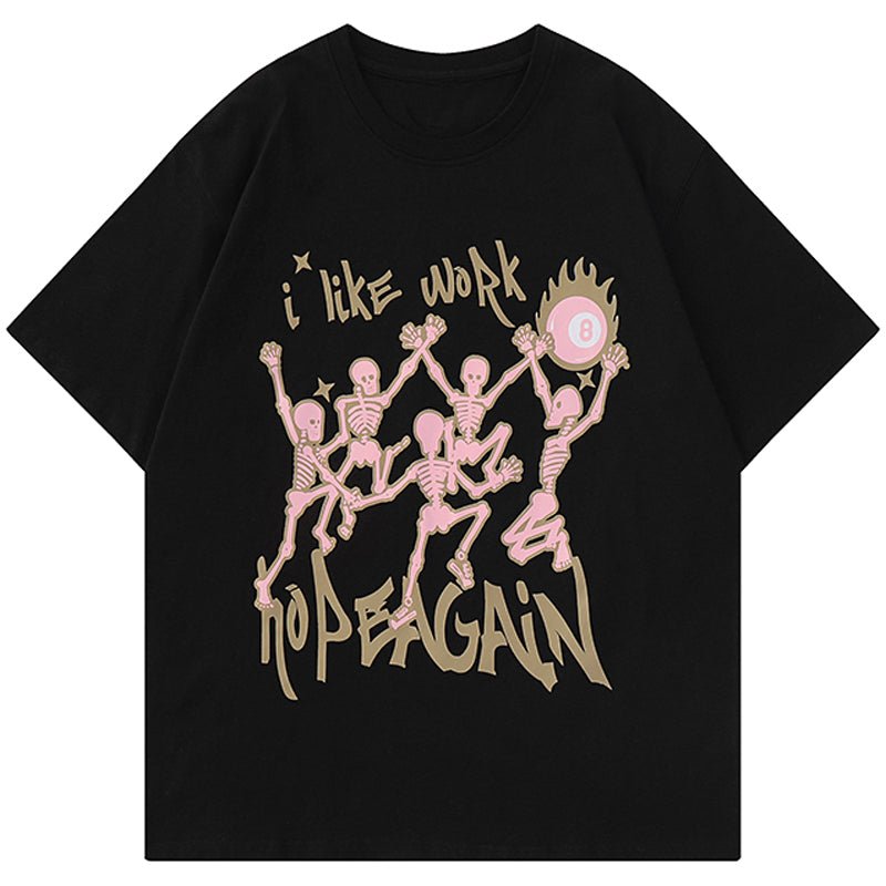 dancing skeleton graphic t-shirt