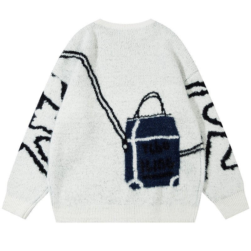 cross body bag print sweater