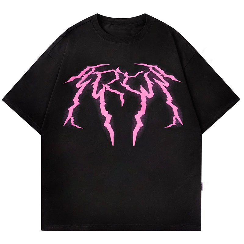 Black t-shirt lightning print
