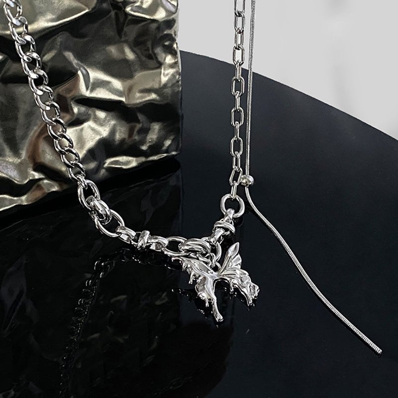 iron alloy butterfly necklace