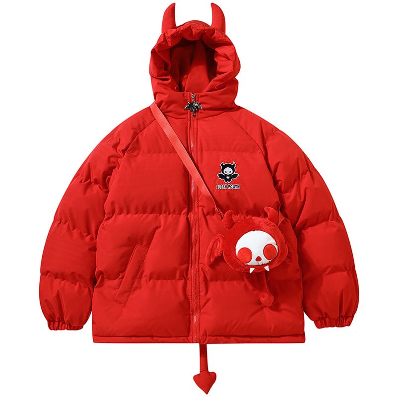 devil horned puffer jacket