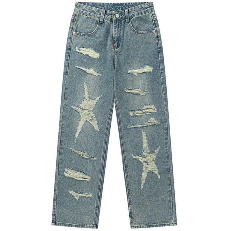 Ripped Jeans Distressed Star