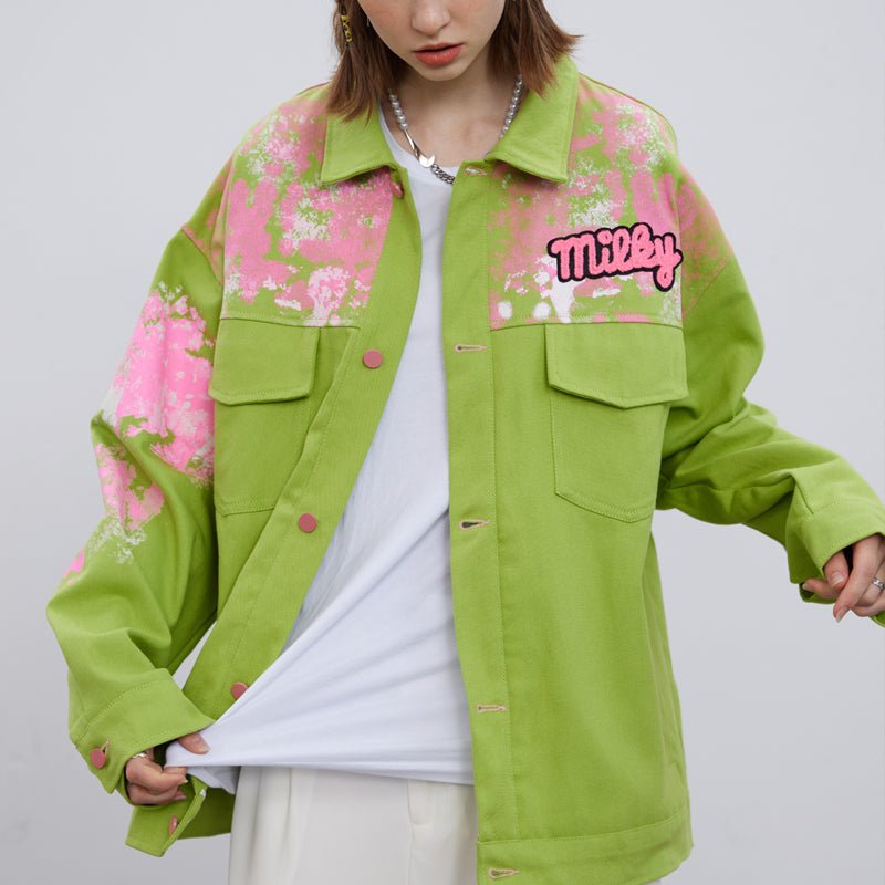 women's green sakura denim jacket