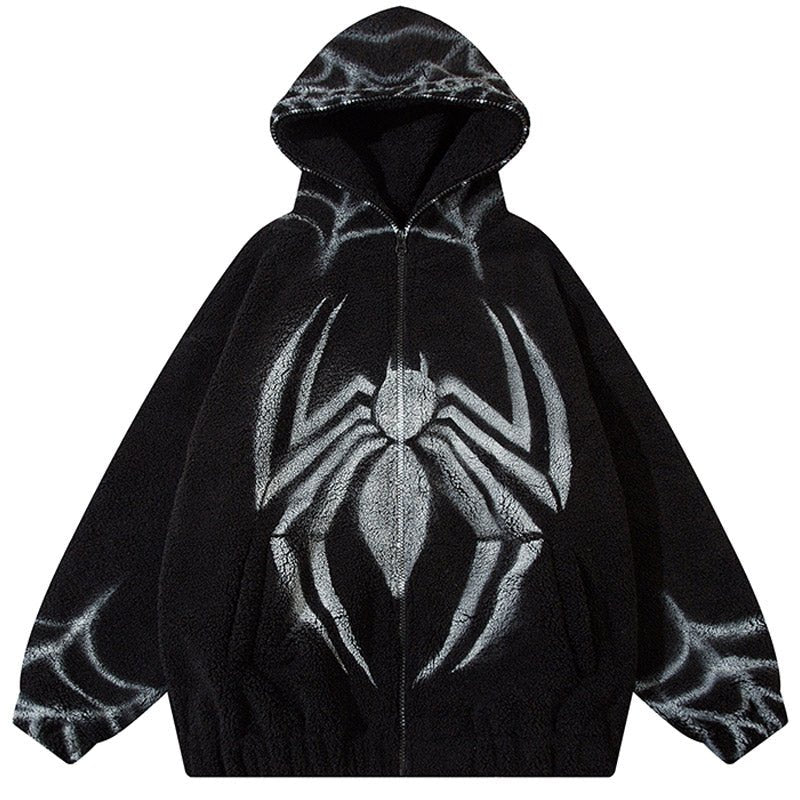 spider web furry jacket