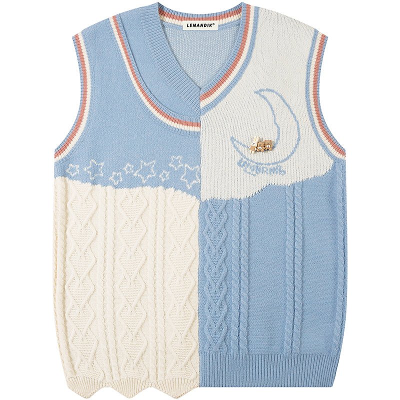 cable knit bear sweater vest