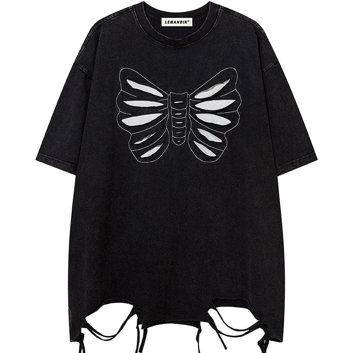 butterfly skeleton T-shirt