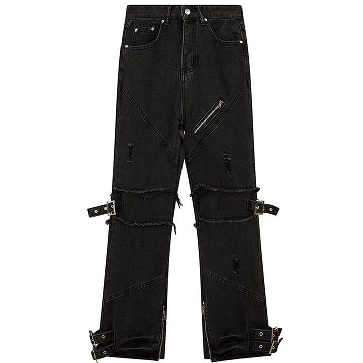 ripper zipper cargo jeans