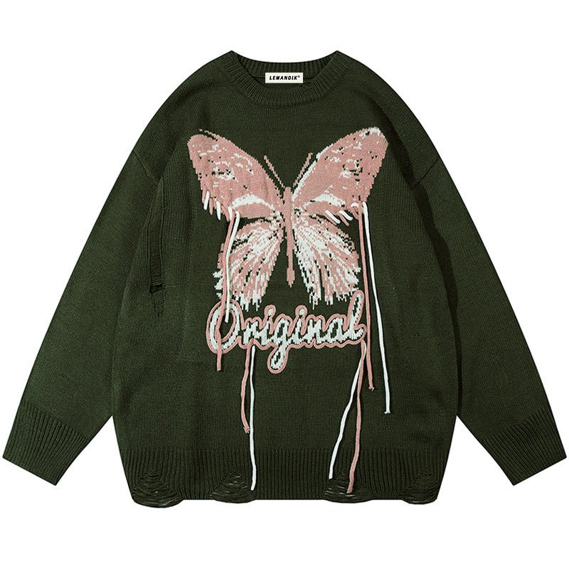 ripped butterfly sweater