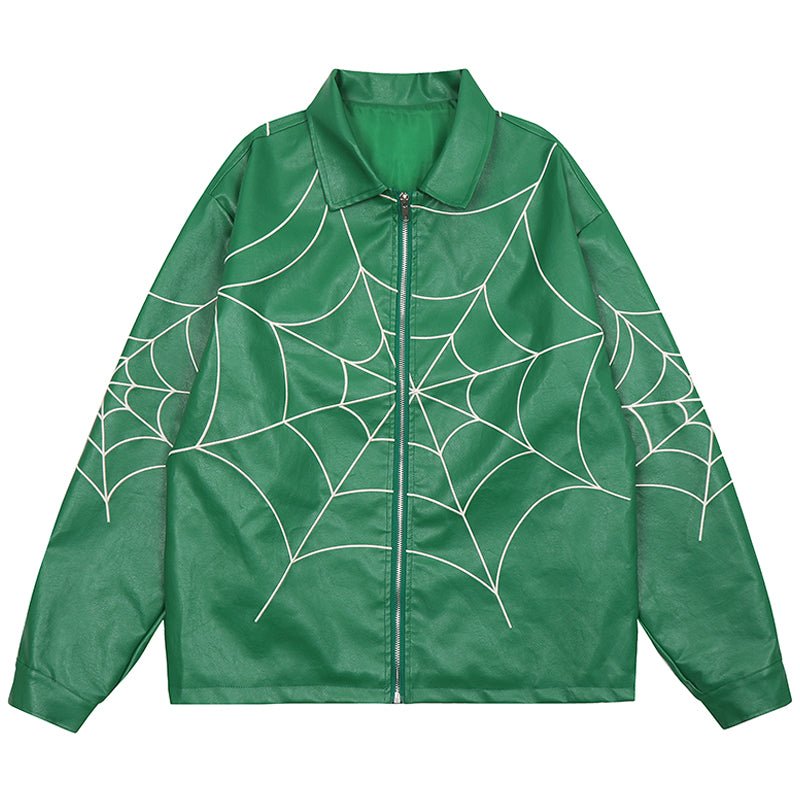 green spider leather jacket