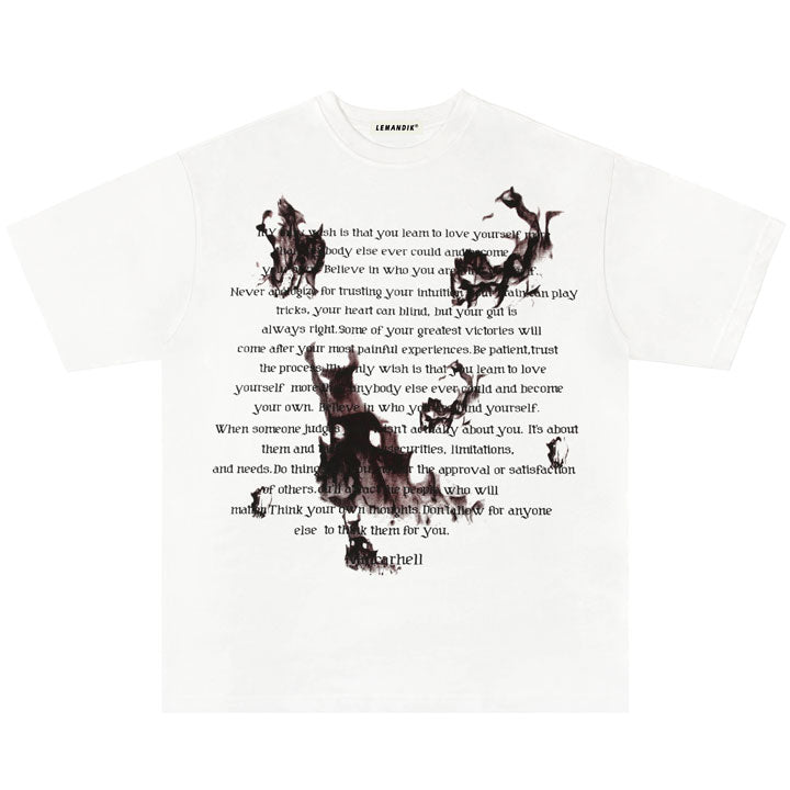 letter and fume print t-shirt