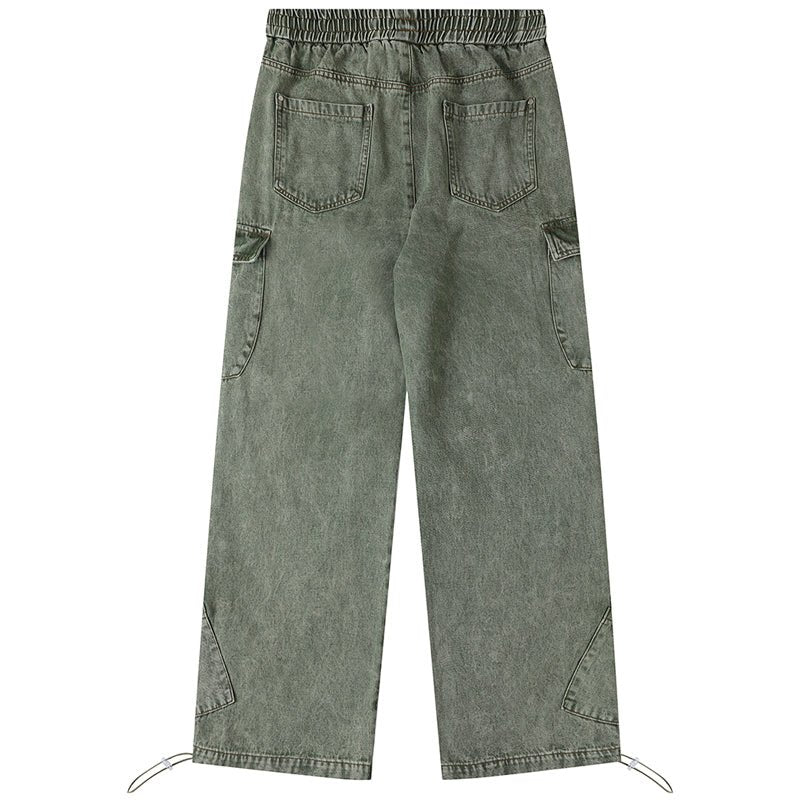 washed Green Cargo Jeans