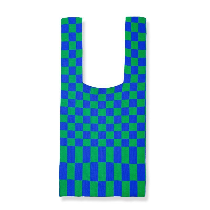 Lemandik Checkerboard Knitted Handbag