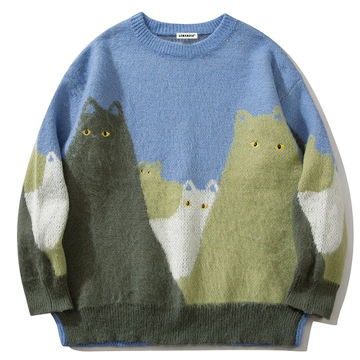 fluffy cat knit sweater