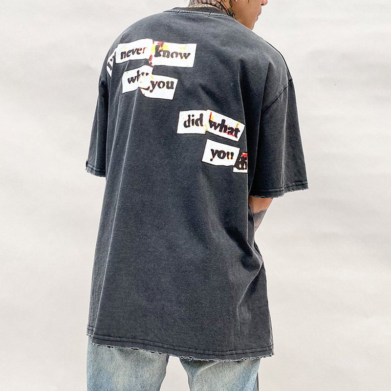 men oversize t shirt with letters