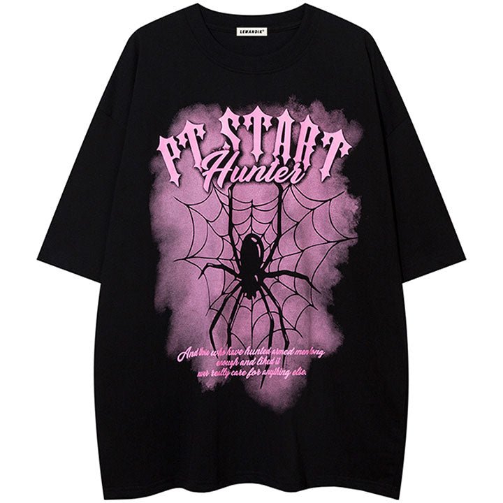 spider and letter T-shirt
