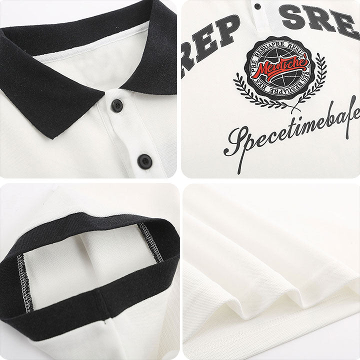 REP SRE letter print polo shirt