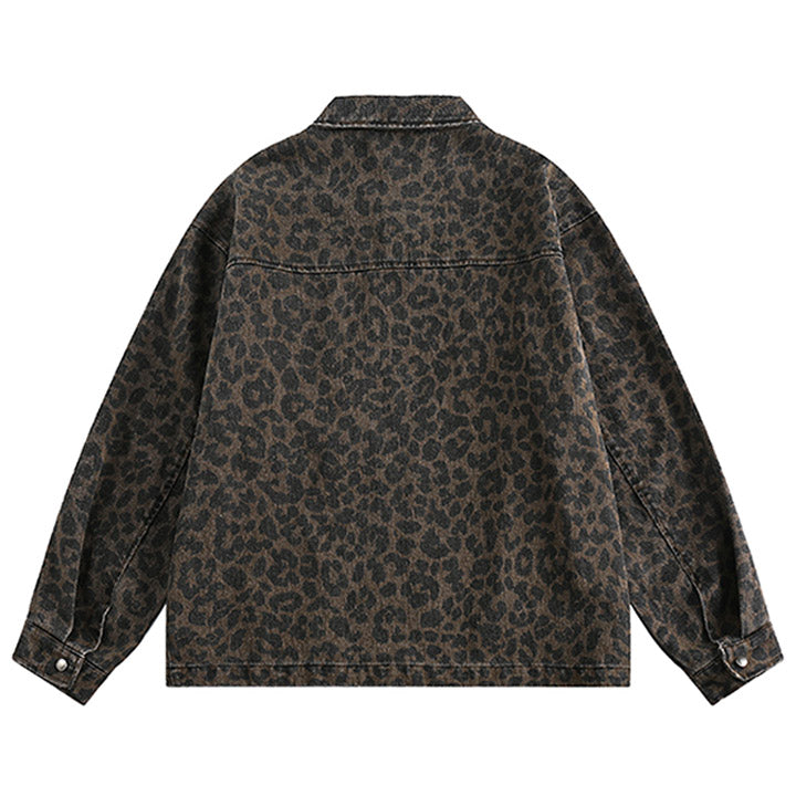 leopard print denim jacket