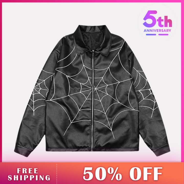 LEMANDIK® Gothic Spider PU Leather Jacket
