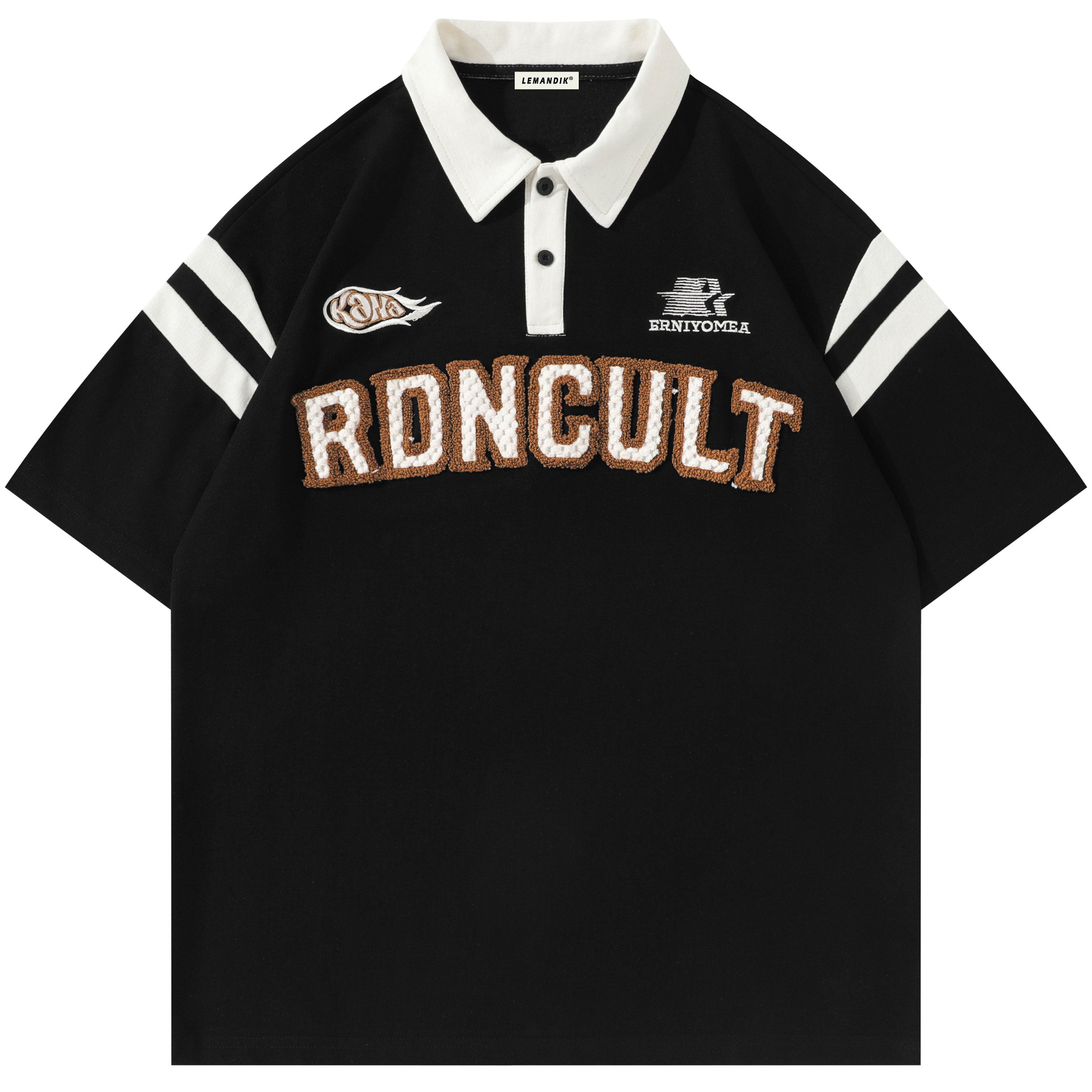 LEMANDIK® Quarter Button T-shirt Flocked RDNCULT