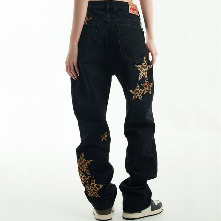 street  style cheetah star jeans