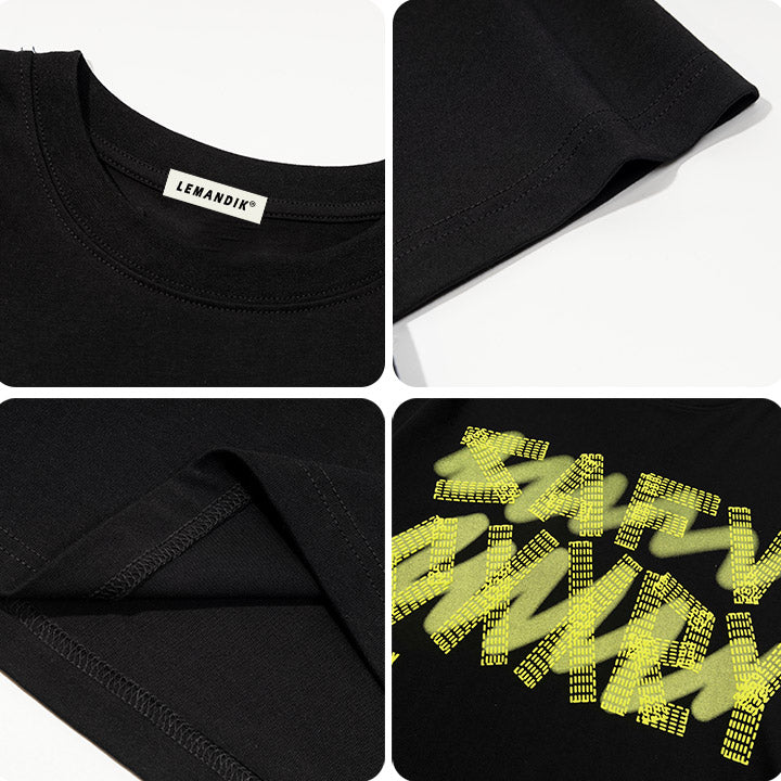 LEMANDIK® Punk Cotton T-Shirt Letter Foam