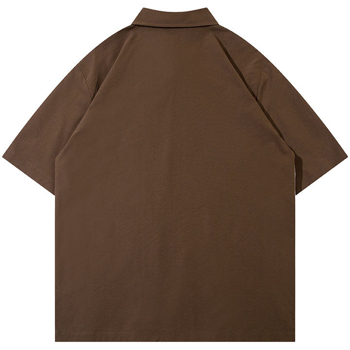brown line patch polo shirt