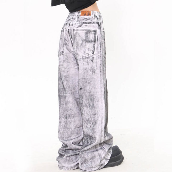 dirty patch baggy jeans
