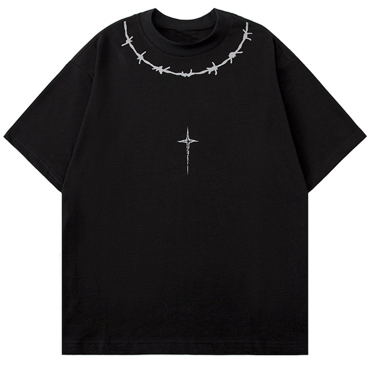 LEMANDIK® Gothic Graphic T-Shirt Thorn Print