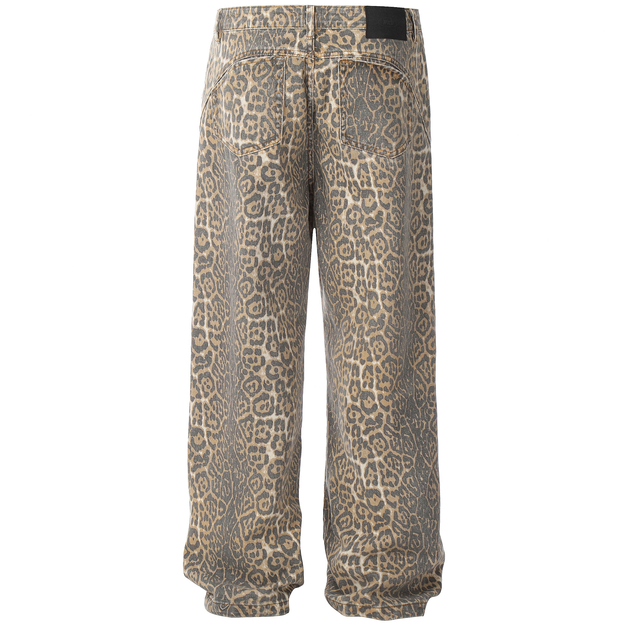 straight leg leopard jeans