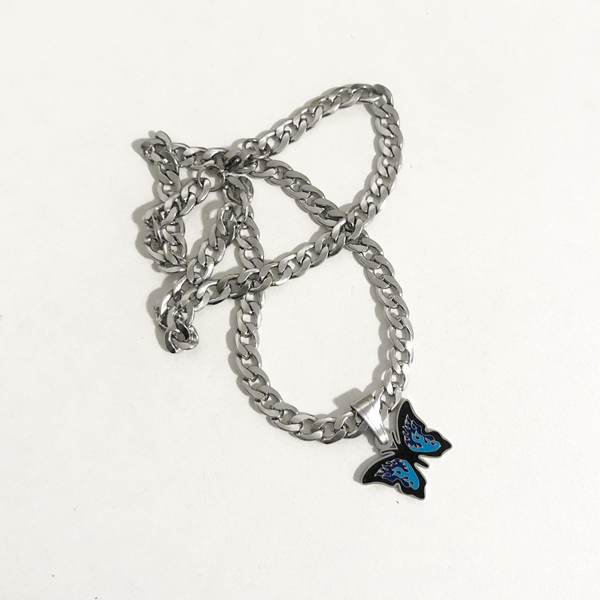 Blue Butterfly Titanium Steel Jewelry
