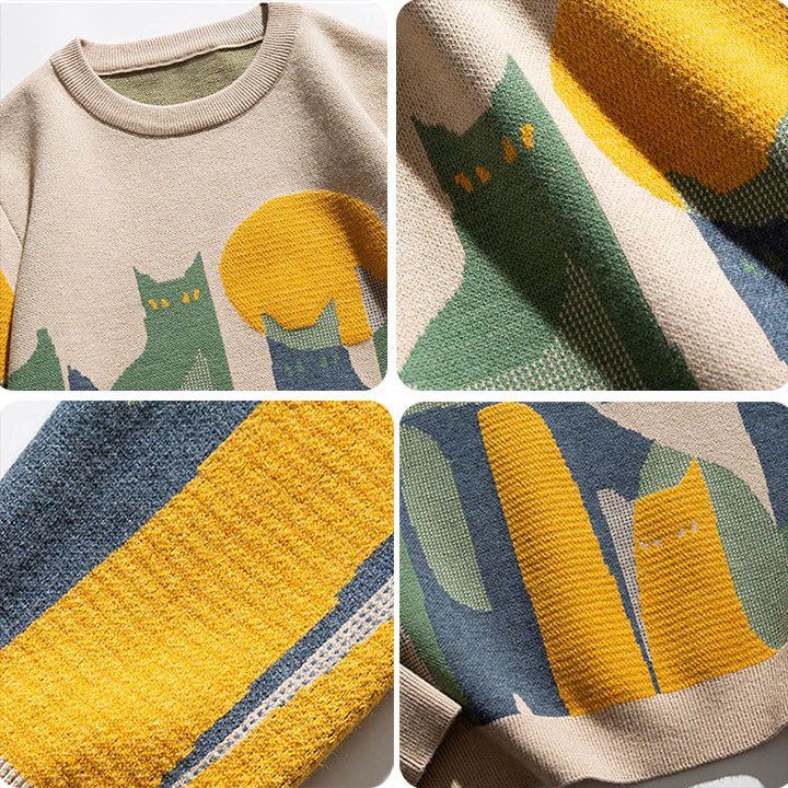 abstract cat sweater
