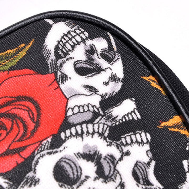 LEMANDIK® Dark Gothic Rose Skull Print Handbag Crossbody Bag