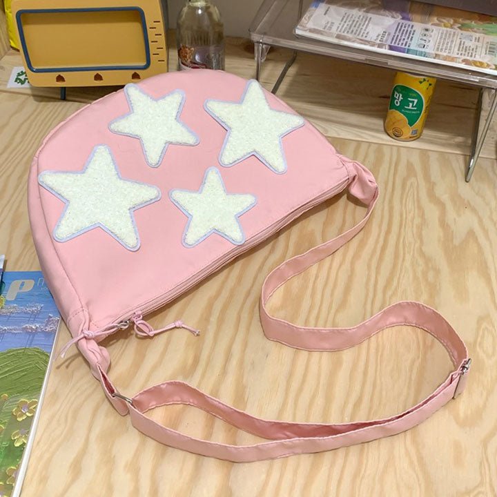 LEMANDIK® Cute Embroidery Star Shoulder Tote Bag