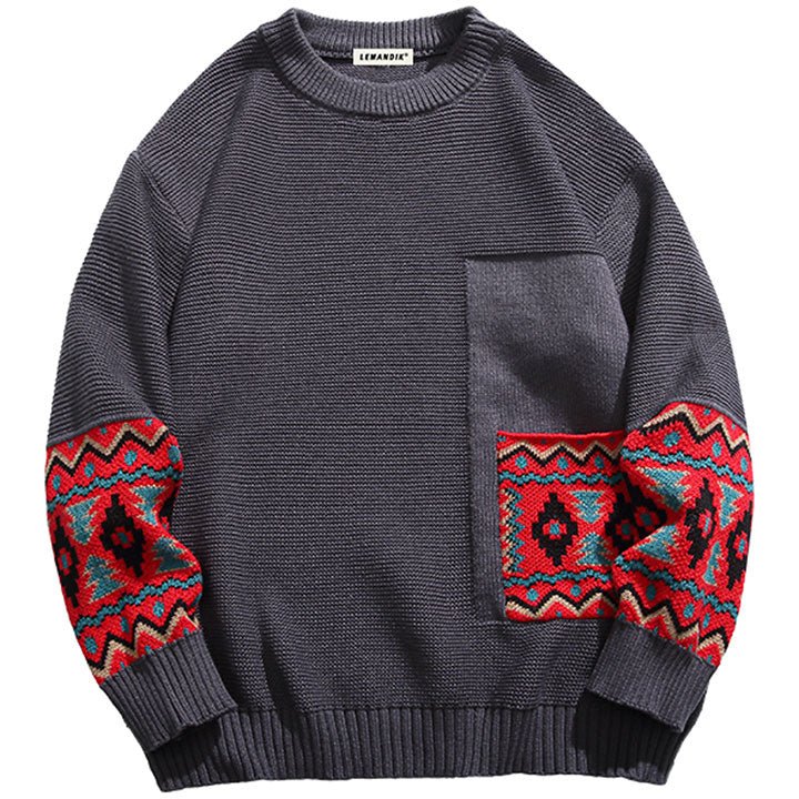 tribal pattern knit sweater