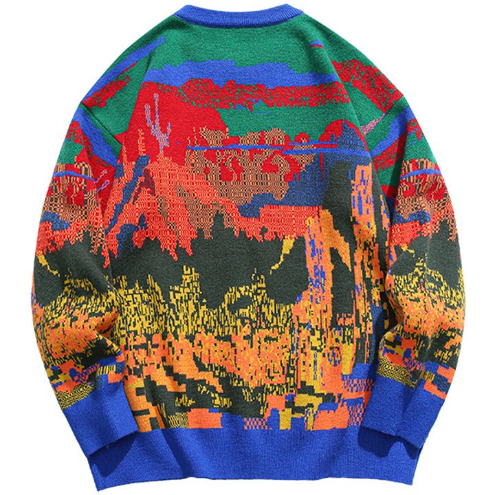 crew neck colorful sweater