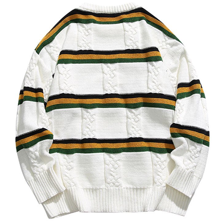 stripe jacquard sweater