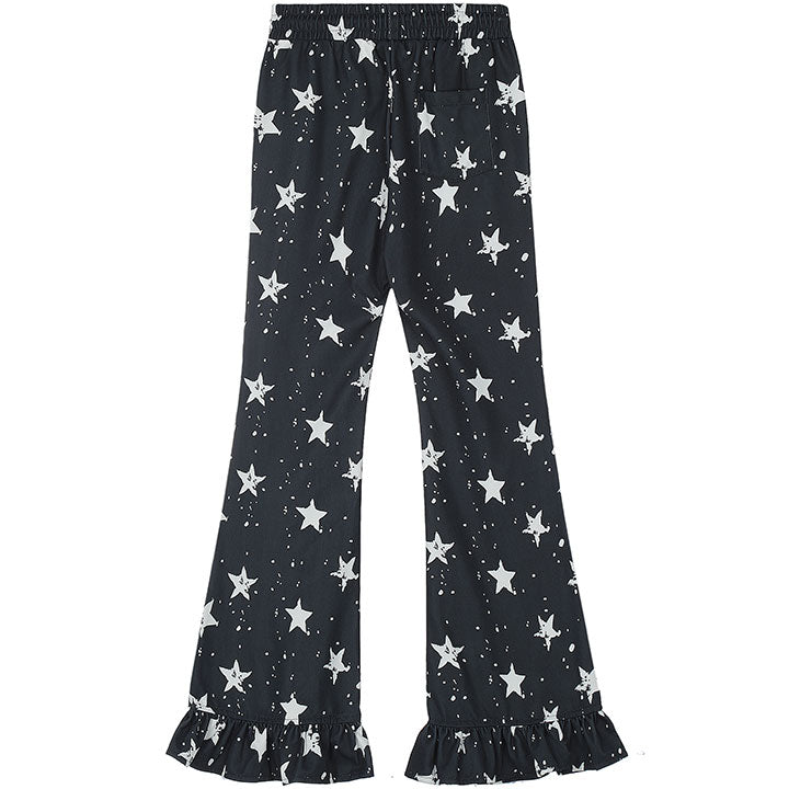 loose style star pattern pants