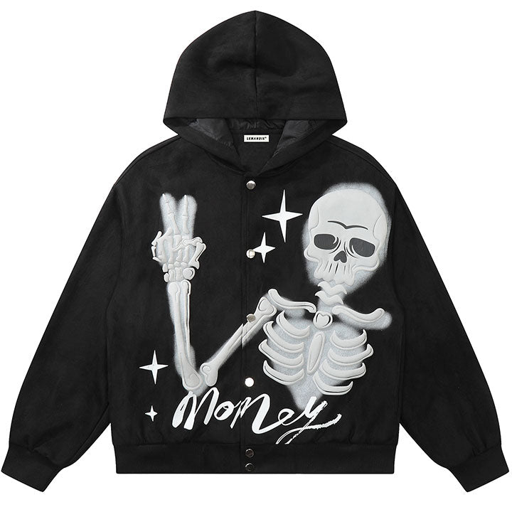 hooded funny skeleton sweatshirt