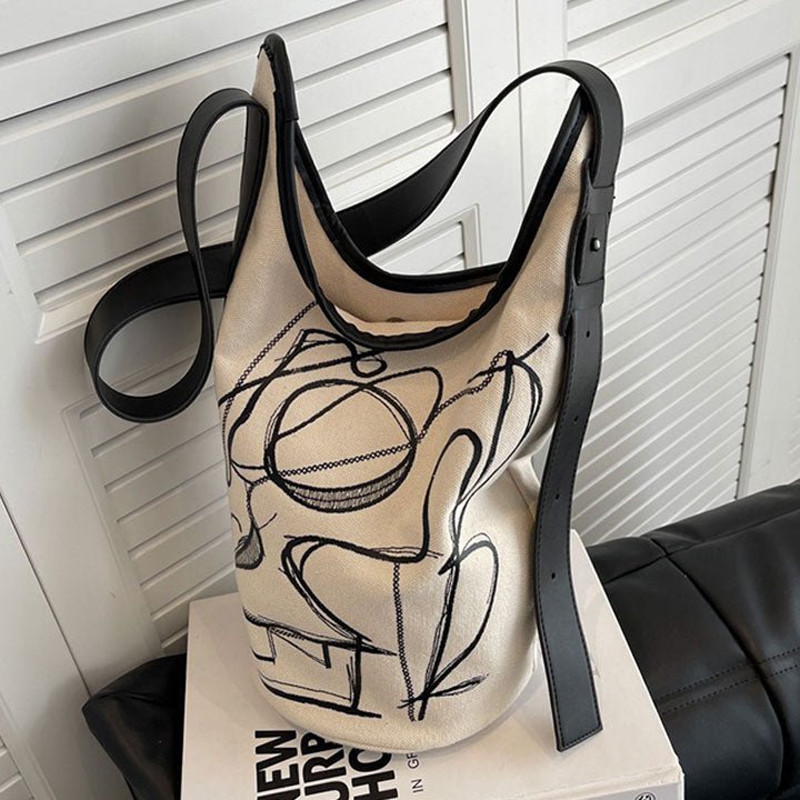 LEMANDIK® Graffiti Canvas Shoulder Bucket Bag