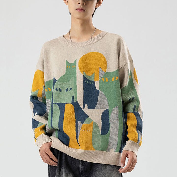 cat pattern sweater