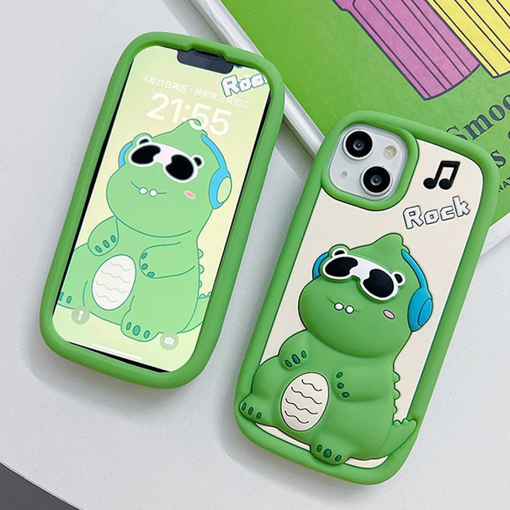 green dinosaur phone case