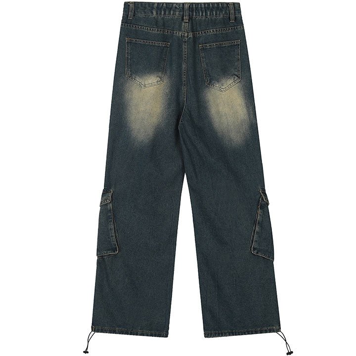 men's oversize fringe heart jeans