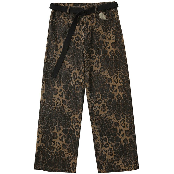 wide leg leopard print jeans