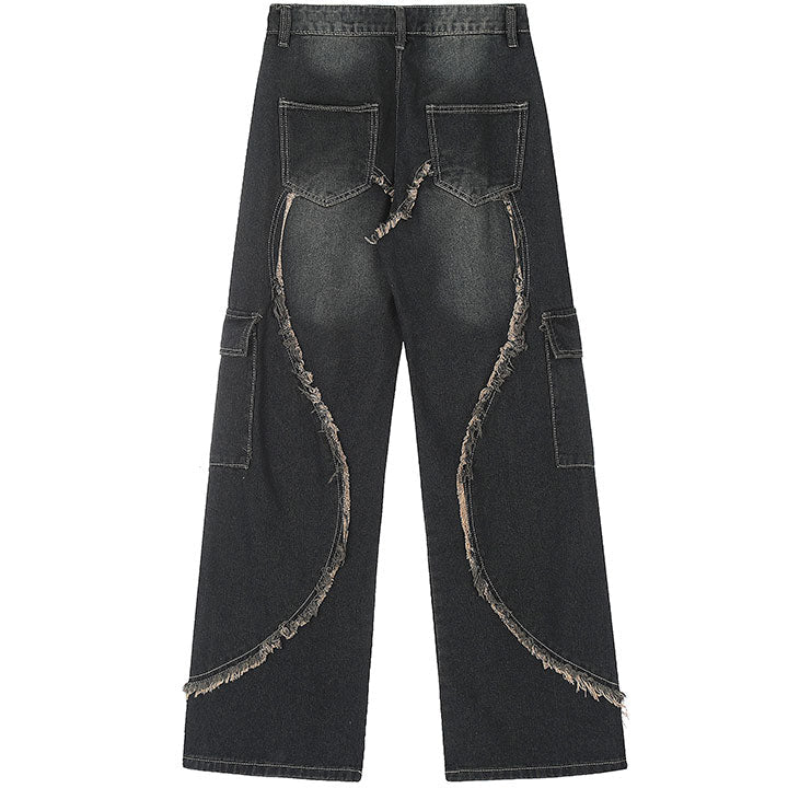 ripped heart cargo jeans