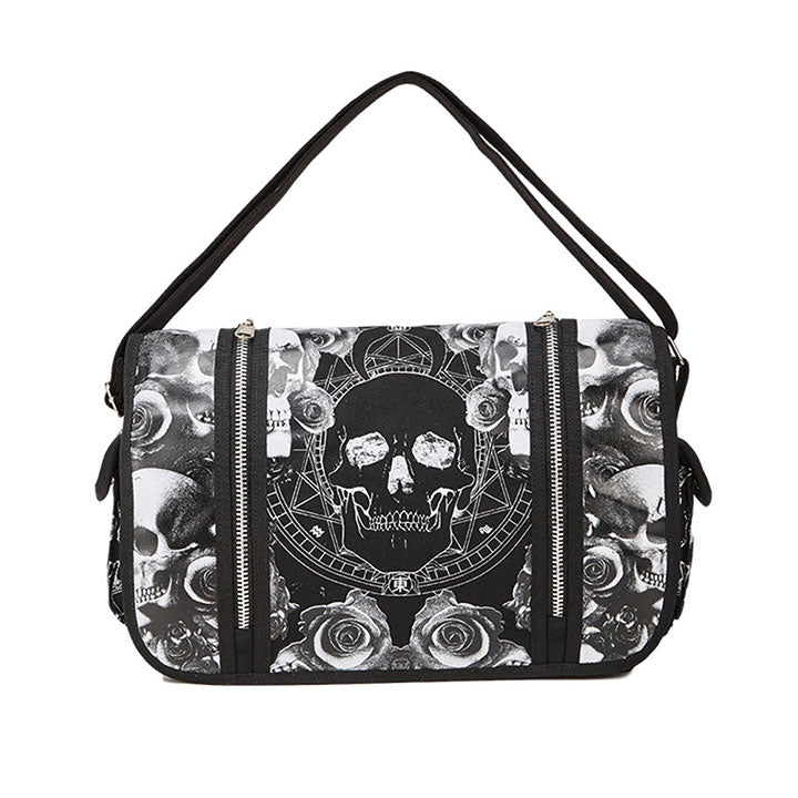 LEMANDIK® Gothic Skull Print Crossbody Bag