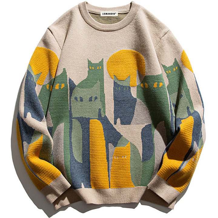 cartoon cat knit sweater